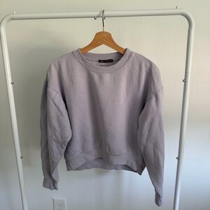 Zara Cropped Crewneck Sweater Lavender/Lilac/Light Purple